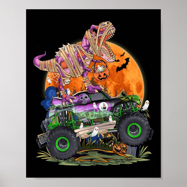 Halloween 2023 Dinosaurier Skeleton T rex Beängsti Poster (Vorne)