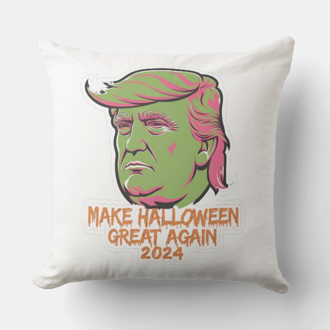 Halloween 2024 erneut zum großen Trump-Kissen mach Kissen (Vorderseite)