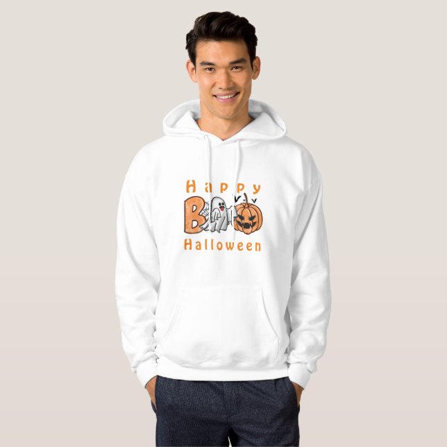 Halloween 2024: Happy Halloween Hoodie T-Shirt (Vorne ganz)
