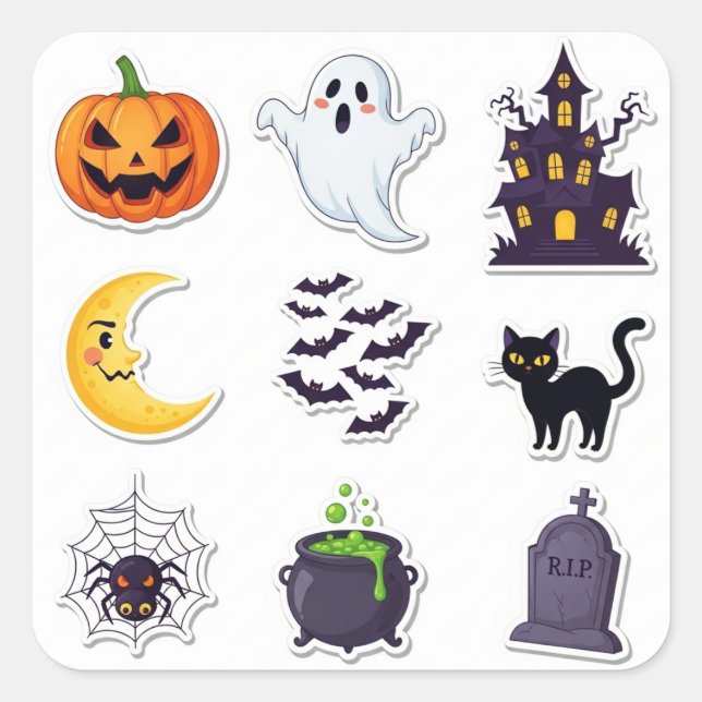 Halloween 2025 Spooky Sticker Set (Vorderseite)