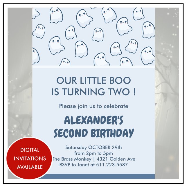 Halloween 2. Geburtstag Einladungen 2. (halloween-2nd-birthday-invitation-spooktacular-cute-1)