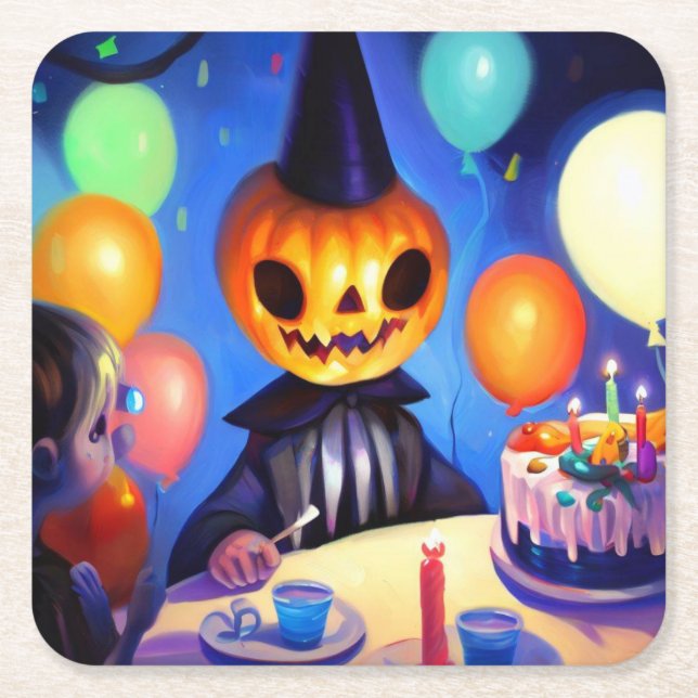 Halloween 2 - Geburtstag Rechteckiger Pappuntersetzer (Vorderseite)