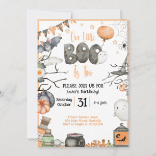 Halloween 2. Geburtstag Unser Kleiner Boo ist zwei Einladung