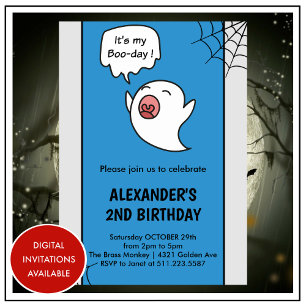 Halloween 2. Geburtstagseinladungen spooky boo Einladung