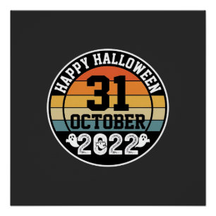 Halloween 31. Oktober 2022 Sonnenuntergang Retro D Poster