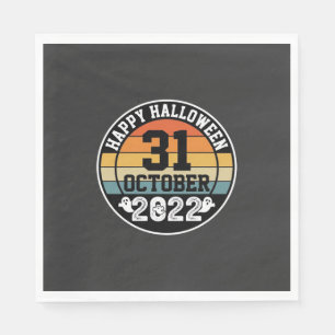 Halloween 31. Oktober 2022 Sonnenuntergang Retro D Serviette