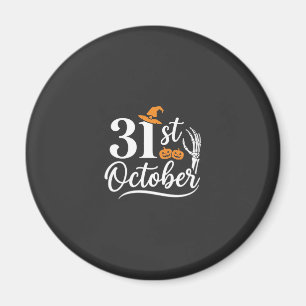 Halloween 31. Oktober Kürbis Hexenhut Design_1 Magnet