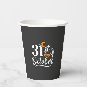 Halloween 31. Oktober Kürbis Hexenhut Design_1 Pappbecher