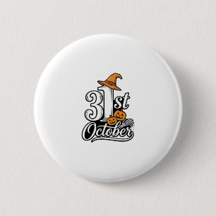Halloween 31. Oktober Typografie-Shirt-Design_1 Button