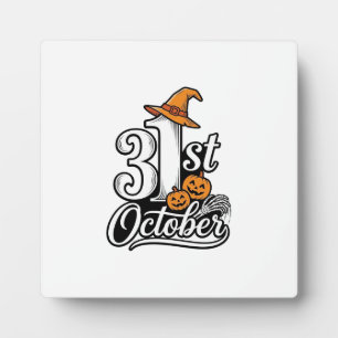 Halloween 31. Oktober Typografie-Shirt-Design_1 Fotoplatte