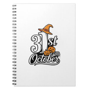 Halloween 31. Oktober Typografie-Shirt-Design_1 Notizblock