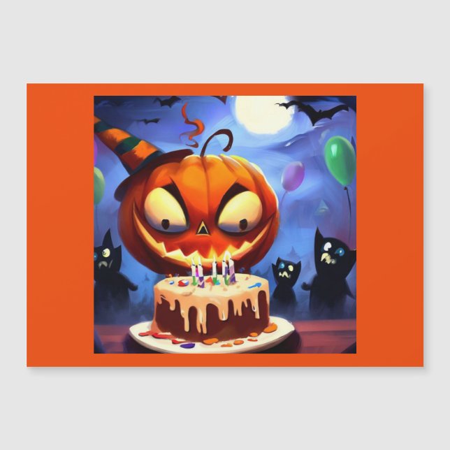 Halloween 3 - Geburtstag Magnetkarte (Vorderseite)