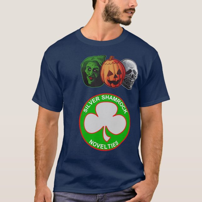 Halloween 3 Silver Shamrock Masks T-Shirt (Vorderseite)