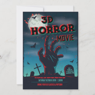Halloween 3D Movie Horror Party Einladung