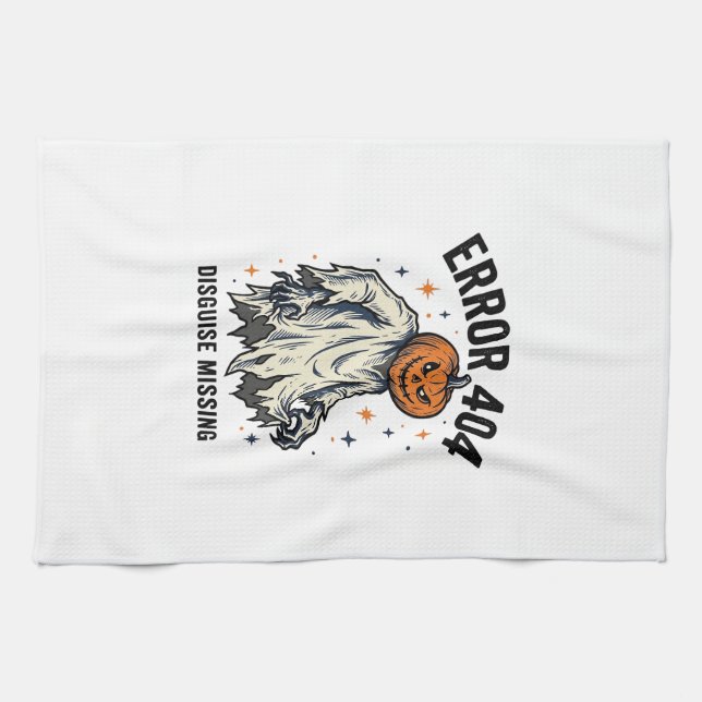 Halloween 404 Kostüm Kürbis Geist Fehler Design_1 Geschirrtuch (Horizontal)