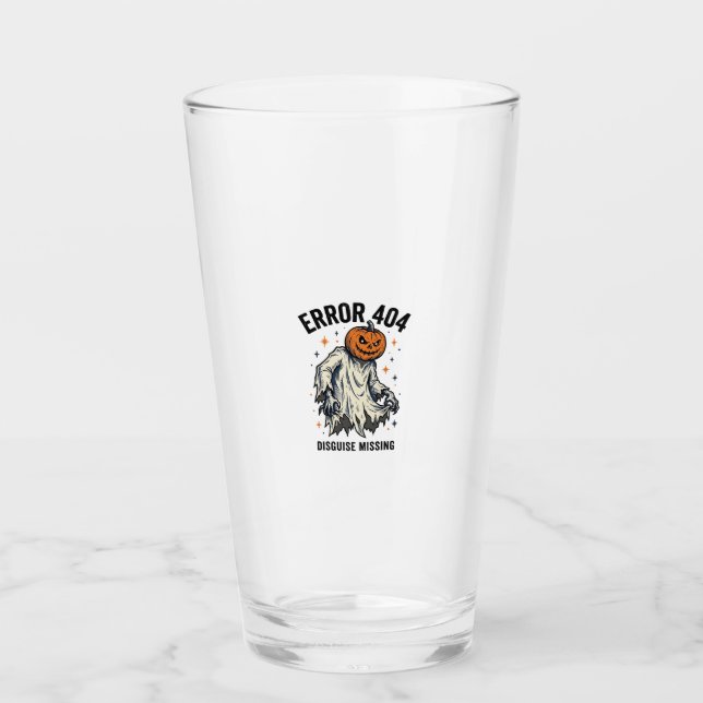 Halloween 404 Kostüm Kürbis Geist Fehler Design_1 Glas (Vorderseite)