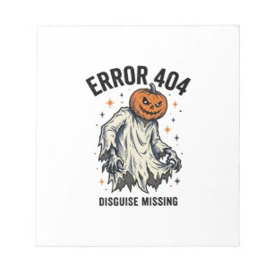Halloween 404 Kostüm Kürbis Geist Fehler Design_1 Notizblock