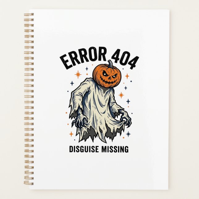 Halloween 404 Kostüm Kürbis Geist Fehler Design_1 Planer (Vorderseite)