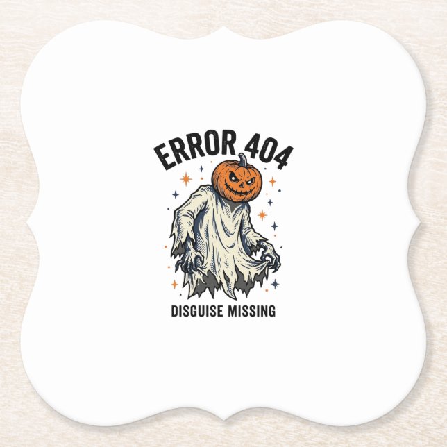 Halloween 404 Kostüm Kürbis Geist Fehler Design_1 Untersetzer (Vorderseite)