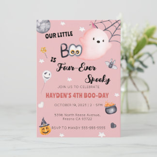 Halloween 4. Geburtstagskarinchen Vier mal Spooky Einladung