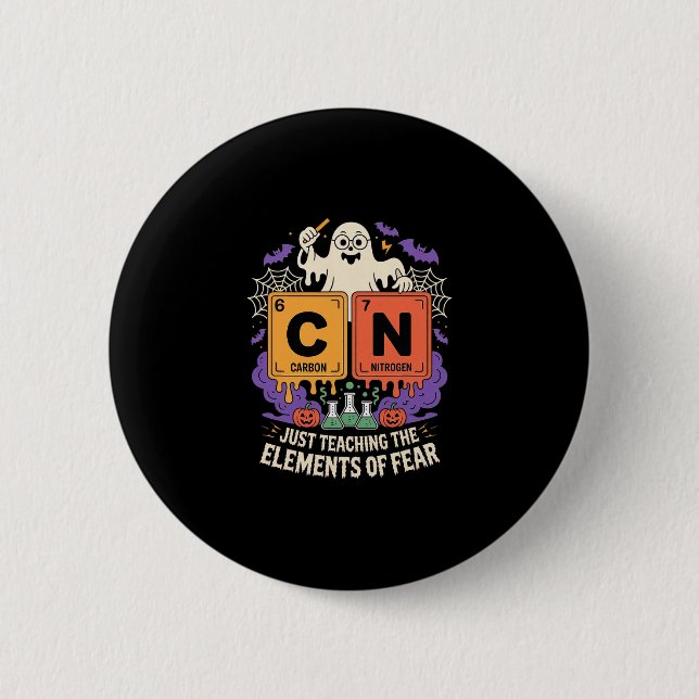 Halloween 67 Meme Wissenschaft Chemie Lehrer Perio Button (Vorderseite)