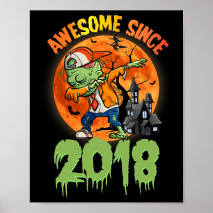 Halloween 7. Geburtstag Dabbing Zombie Phantastisc Poster
