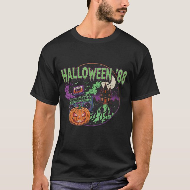 "Halloween '88" - Retro-Jahresdesign + VHS-Effekt T-Shirt (Vorderseite)