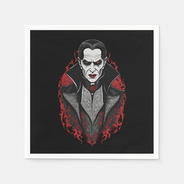 Halloween 9 Vampire, beängstigendes Monster, Horro Serviette (Vorderseite)