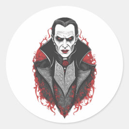 Halloween 9 Vampire, Horror, erschreckender Vampir Runder Aufkleber