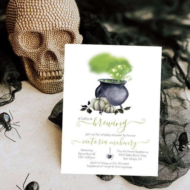 Halloween A Baby wird Caldron Baby Shower Einladung (Von Creator hochgeladen)