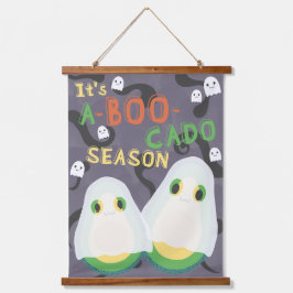 Halloween A-BOO-Cado Spooky Niedlich Avocado Ghost Wandteppich Mit Holzrahmen