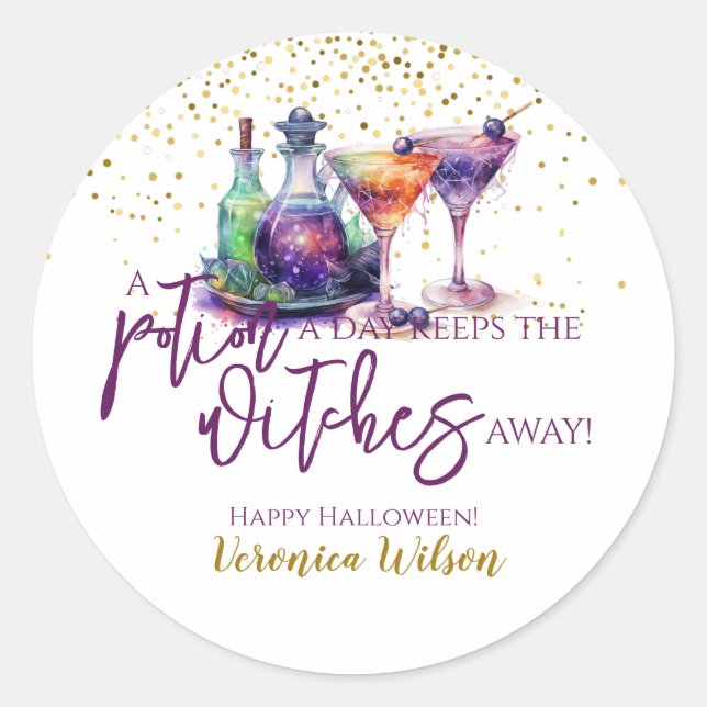 Halloween A Day Funny Runder Aufkleber (Vorderseite)