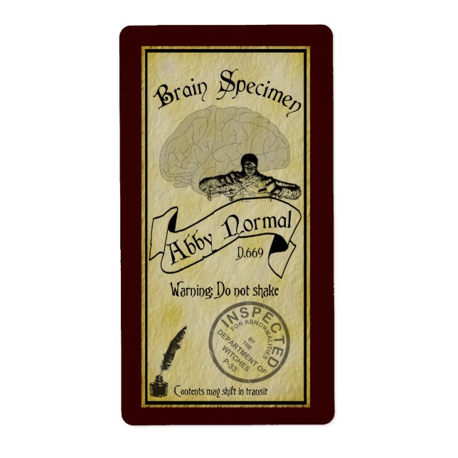 Halloween Abby Normal Flasche Label (Vorne)