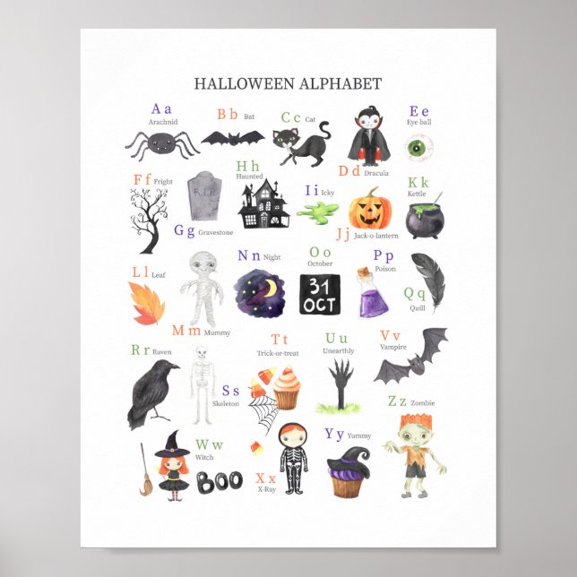 Halloween ABC Poster Kids Study Guide (Vorne)