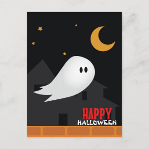 Halloween-Abend, Geist-Cartoon Postkarte