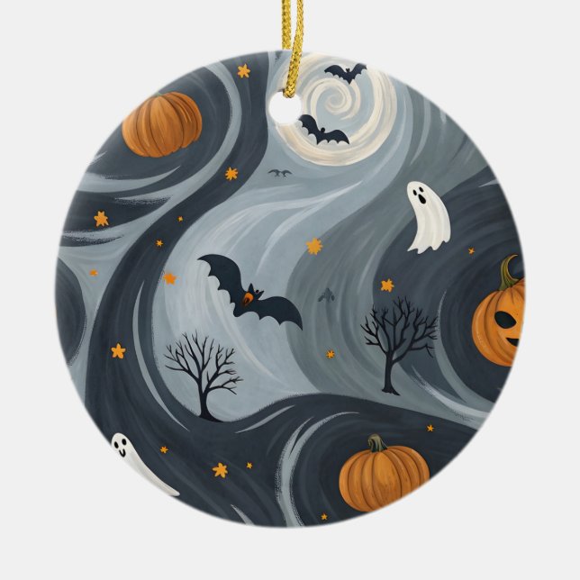 Halloween-Abend Keramik Ornament (Vorne)