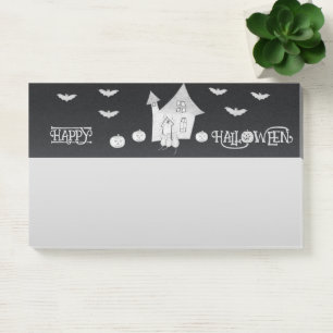 Halloween-Abend mit Spuk Haus, Fledermäusen, Kürbi Post-it Klebezettel
