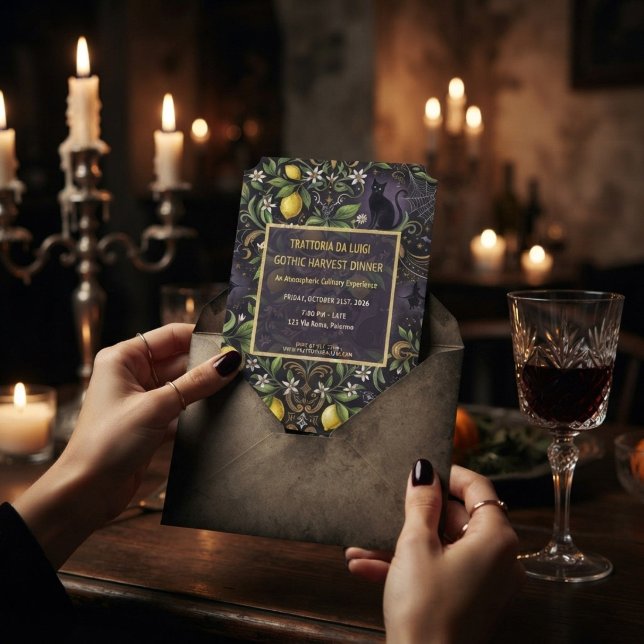 Halloween-Abendessen-Einladung Gothic Botanical Einladung (Von Creator hochgeladen)