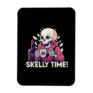 Halloween, aber es ist Skelett-Zeit Magnet