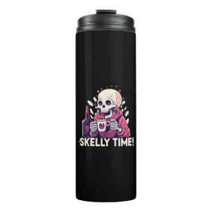 Halloween, aber es ist Skelett-Zeit Thermosbecher