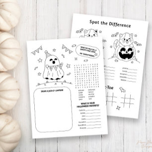 Halloween Activity Worksheet für Kinder Flyer