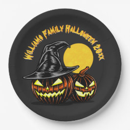 Halloween Add Family Name Year Anpassen 9" Pappteller