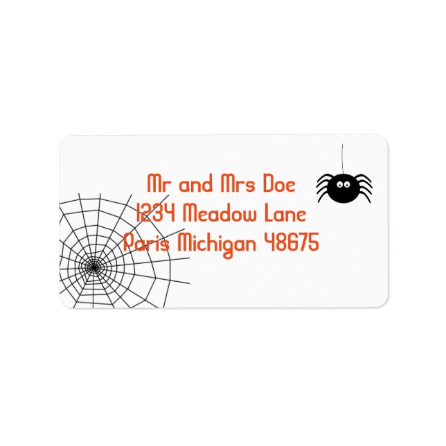 Halloween Address Labels/Spider und Web Adressaufkleber (Vorne)