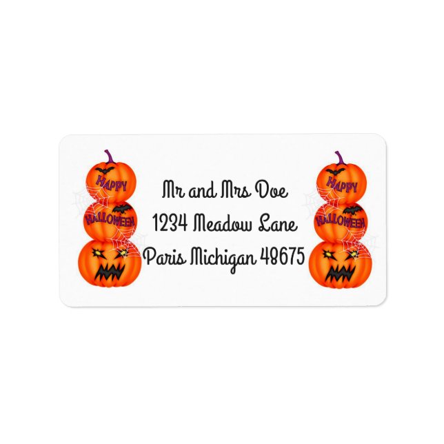 Halloween-Adresslitern/Jack-o-Lanterns Adressaufkleber (Vorne)