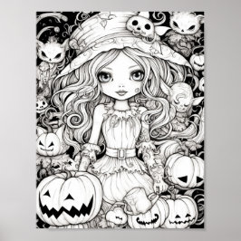 Halloween Aduloring Poster