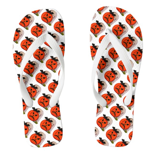 Halloween Adult, Wide Strap Flip Flops/RIP Flops (Fußbett)