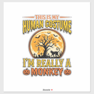 Halloween-Affen-Kostüm Vintage-Shirt-Design_1 Aufkleber