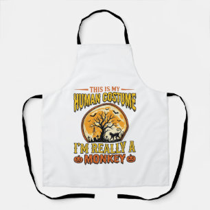 Halloween-Affen-Kostüm Vintage-Shirt-Design_1 Schürze