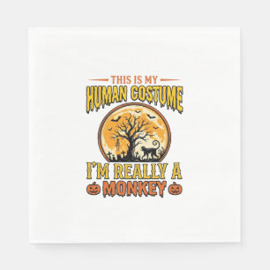 Halloween-Affen-Kostüm Vintage-Shirt-Design_1 Serviette