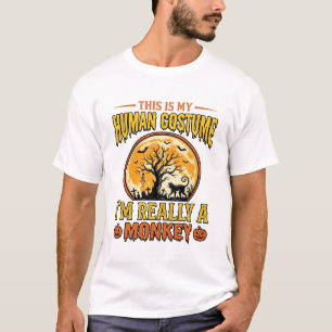 Halloween-Affen-Kostüm Vintage-Shirt-Design_1 T-Shirt